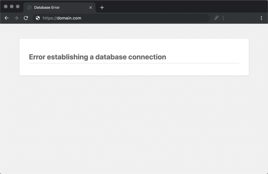 loi error establishing a database connection