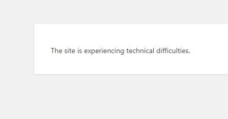 this site is experiencing technical difficulties